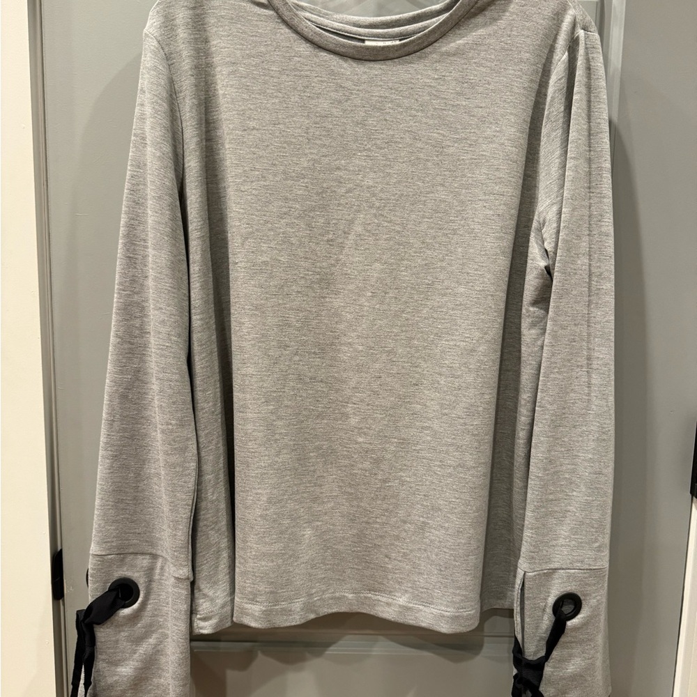 A New Day Shirt with Tie Sleeves Gray Size XXL